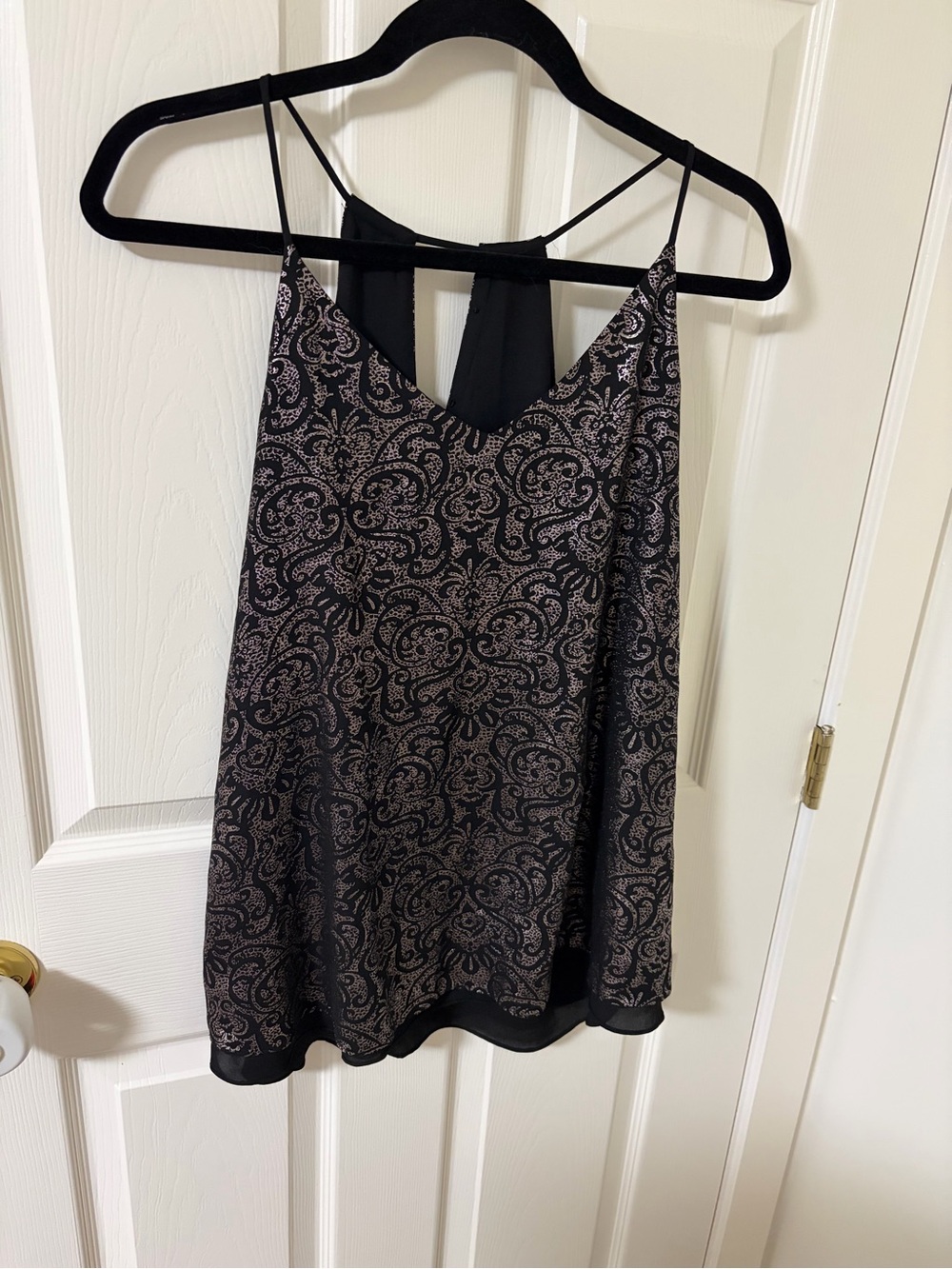 Black Paisley Print Spaghetti Strap Dress